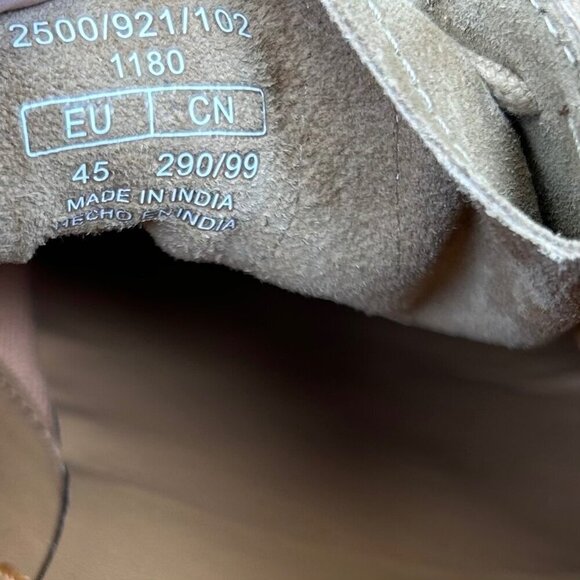 Zara 45 12 Men Suede Leather Shoes Oxford Derby Sand Office - Picture 7 of 8